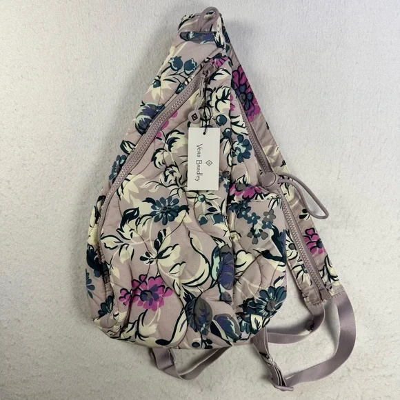Vera Bradley Featherweight Sling Backpack Fresh Cut Floral Lavender NWT - Picture 3 of 6